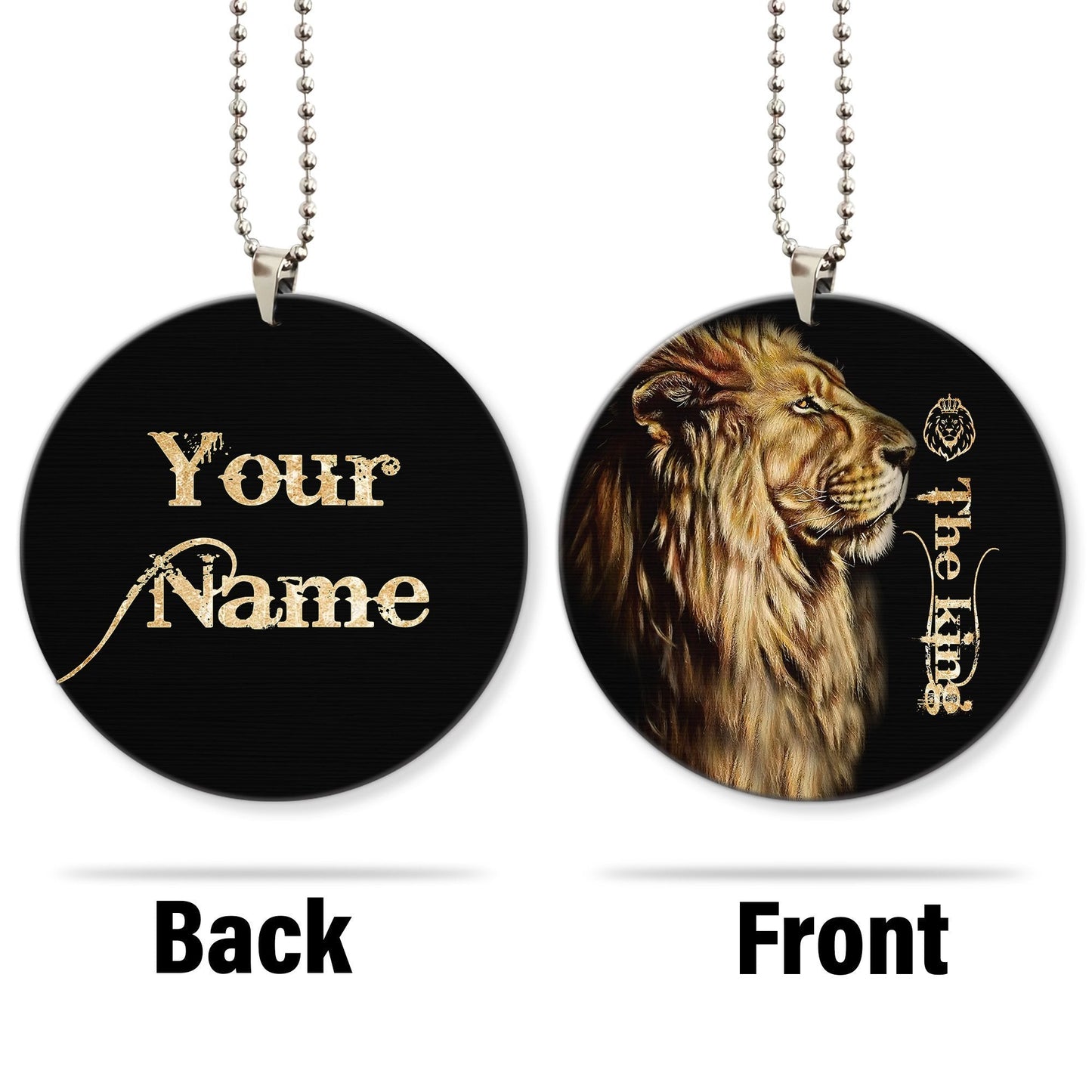 Customized Name King Lion Unique Design Car Hanging Ornament