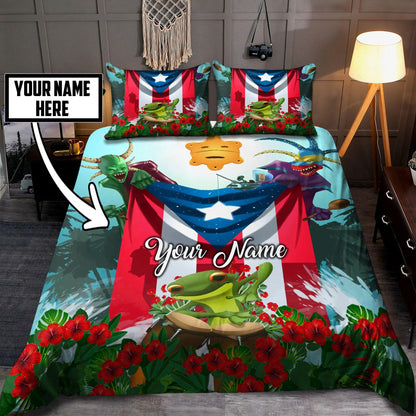 Customize Name Puerto Rico Bedding Set