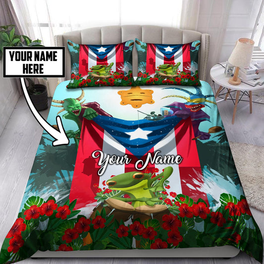 Customize Name Puerto Rico Bedding Set