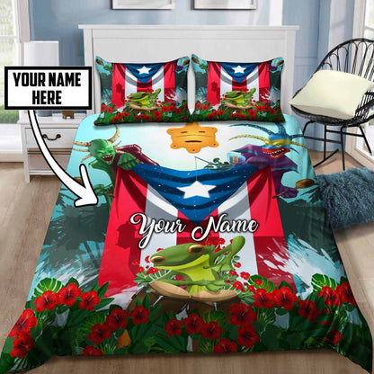 Customize Name Puerto Rico Bedding Set
