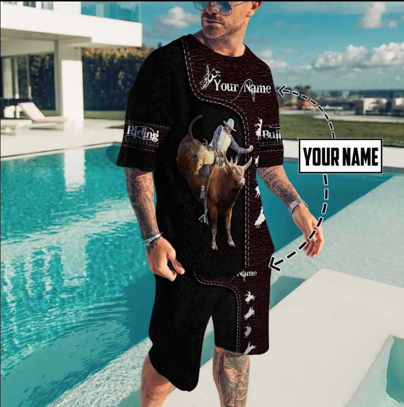 Personalized Name Bull Riding Combo T-shirt and Short Bull Rider