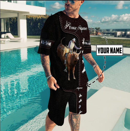 Personalized Name Bull Riding Combo T-shirt and Short Bull Rider