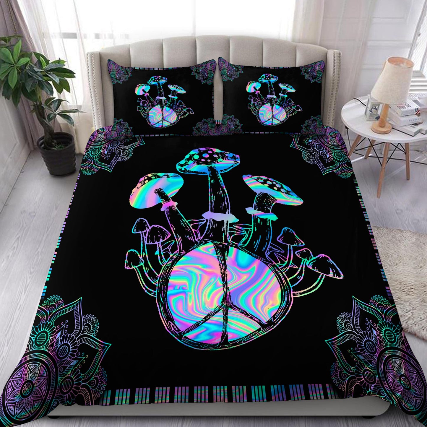 Hippie Mushroom 3D All Over Printed Bedding Set