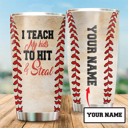 Customize Name Baseball Steel Tumbler