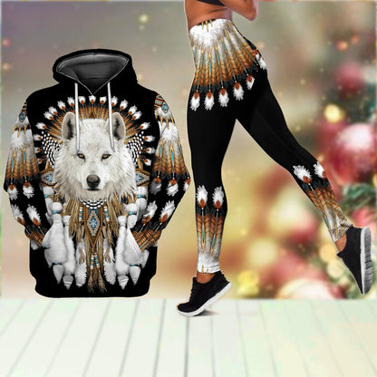 Love Wolf Native American 3D All Over Printed Shirts for Women