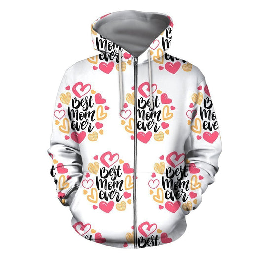 3D All Over Best I Love Mom Hoodie - Amaze Style™-Apparel