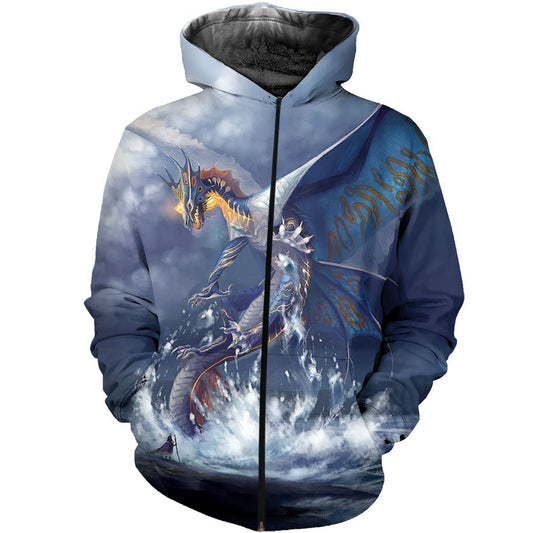 3D All Over Printed Blue Dragon Shirts - Amaze Style™-Apparel