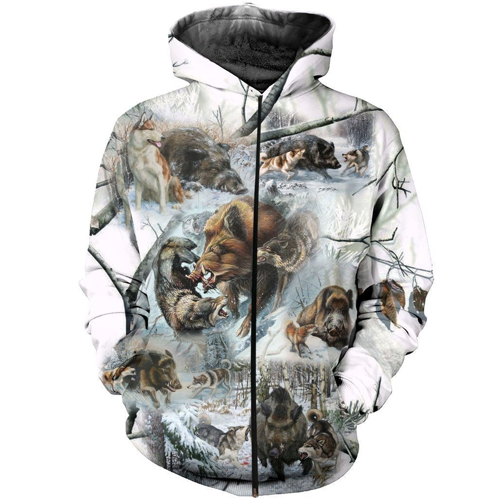 3D Printed Winter Boar Hunting Art Clothes - Amaze Style™-Apparel
