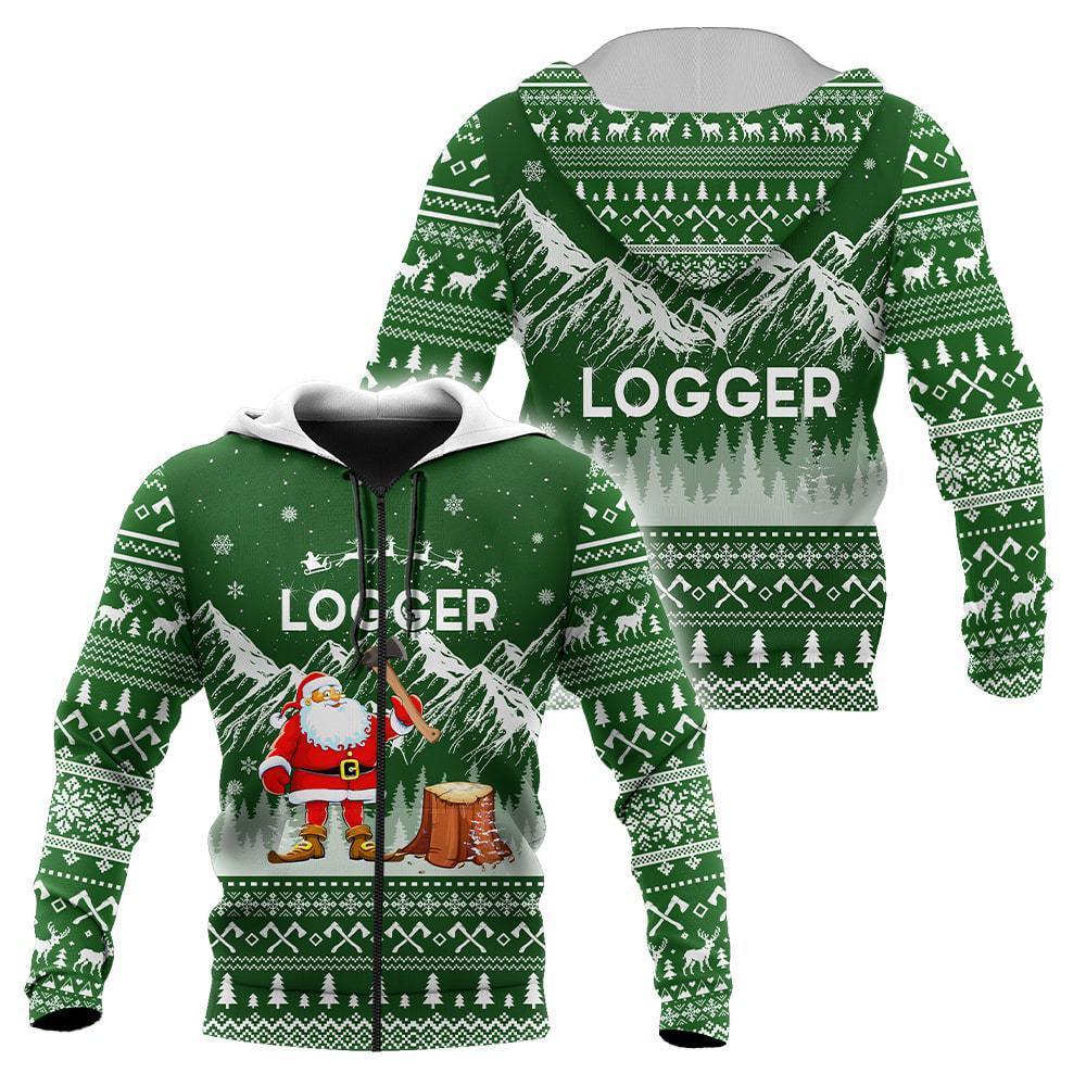 Logger Christmas Woodworking 3D Full Printing - Amaze Style™-Apparel