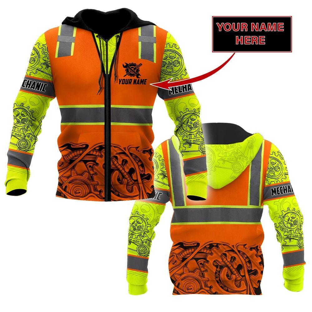 Personalized Mechanic Safety 3D All Over Printed Hoodie For Men and Women TN