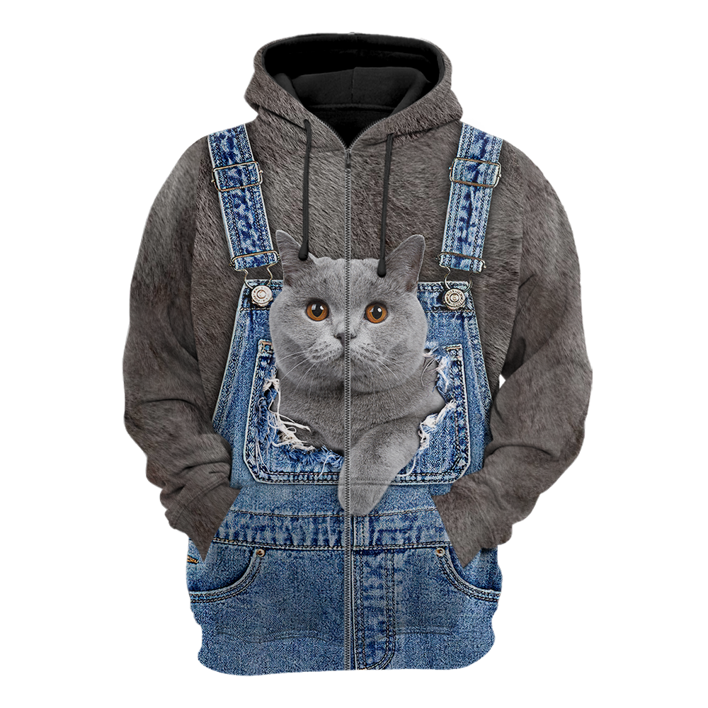 Love Cat cover British Shorthair face hair 3D all over shirts