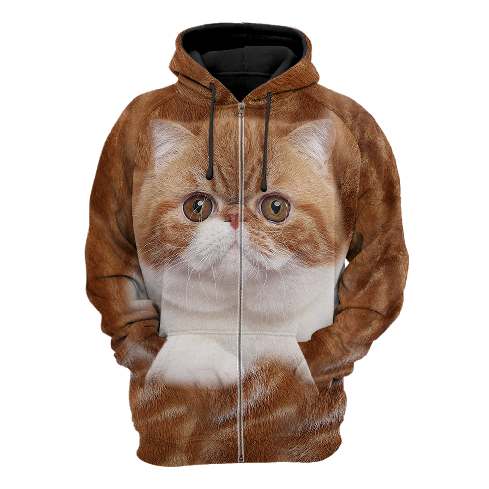 Exotic Shorthair Cat face hair premium hoodie sweatshirt cover