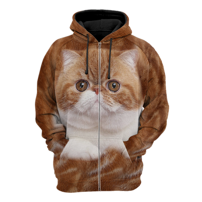 Exotic Shorthair Cat face hair premium hoodie sweatshirt cover