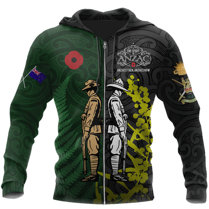 Tmarc Tee The ode Anzac day Kiwi and Australia Soldier 3D print shirts