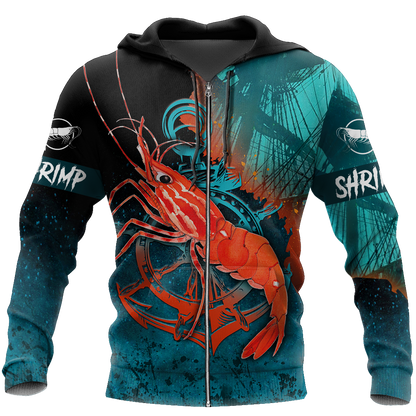 Shrimp on the helm 3D all over printing shirts for men and women TR110101 - Amaze Style™-Apparel