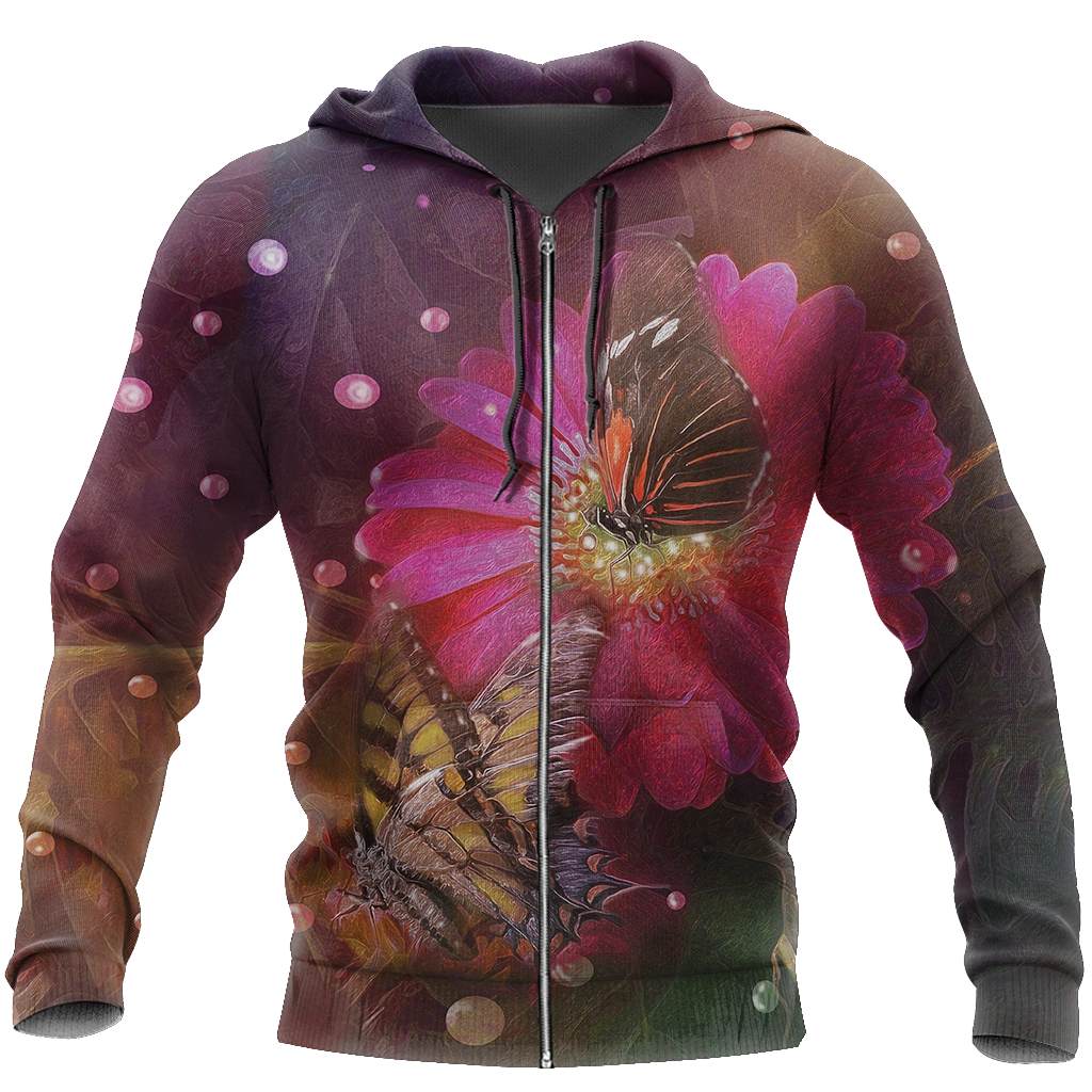 Butterfly Sweet Garden 3D Winter Clothes TR111101 NM-Apparel-NM-Zipped Hoodie-S-Vibe Cosy™