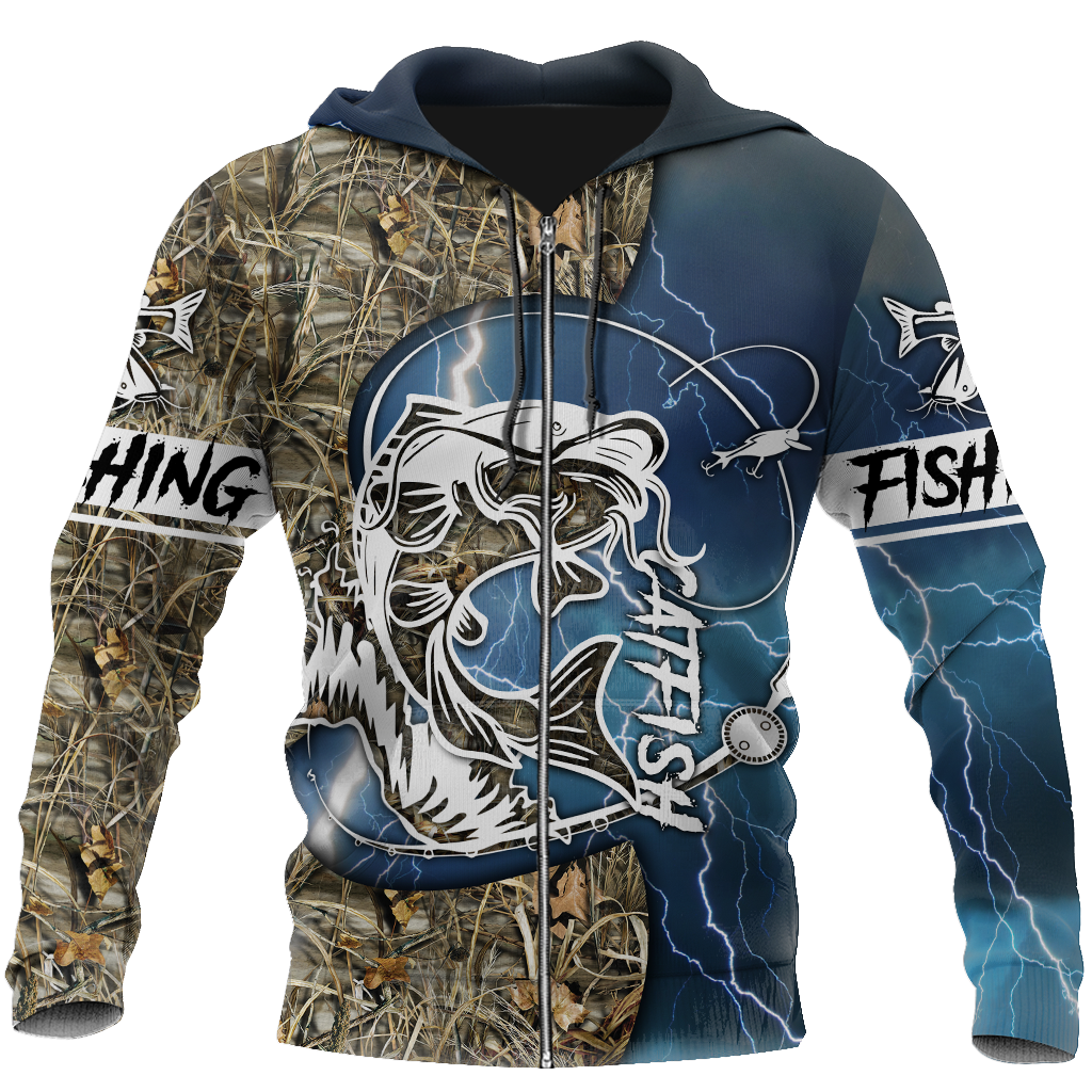 Catfish fishing Blue tattoos camo 3d shirts for men and women TR300303 - Amaze Style™-Apparel