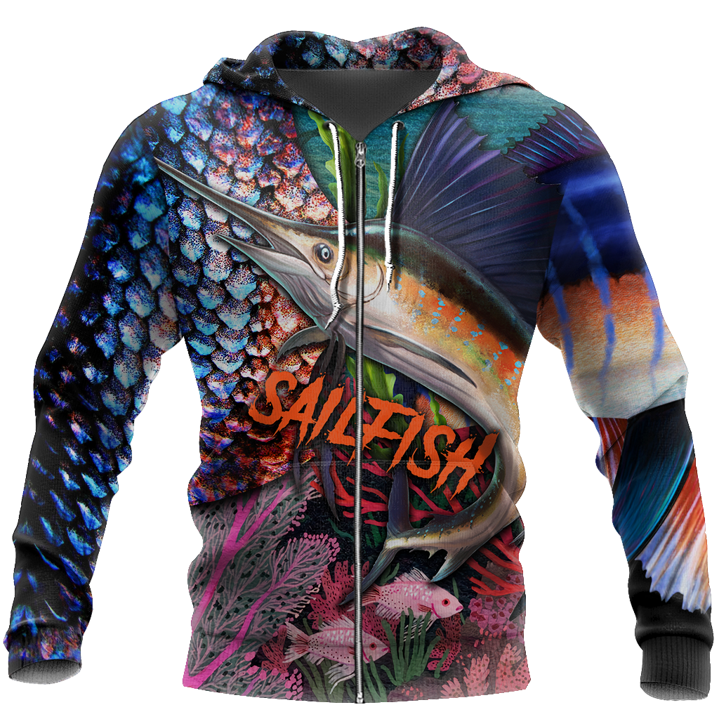 Sailfish Fishing on skin 3D all over shirts for men and women TR111201 - Amaze Style™-Apparel