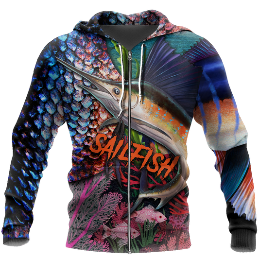 Sailfish Fishing on skin 3D all over shirts for men and women TR111201 - Amaze Style™-Apparel
