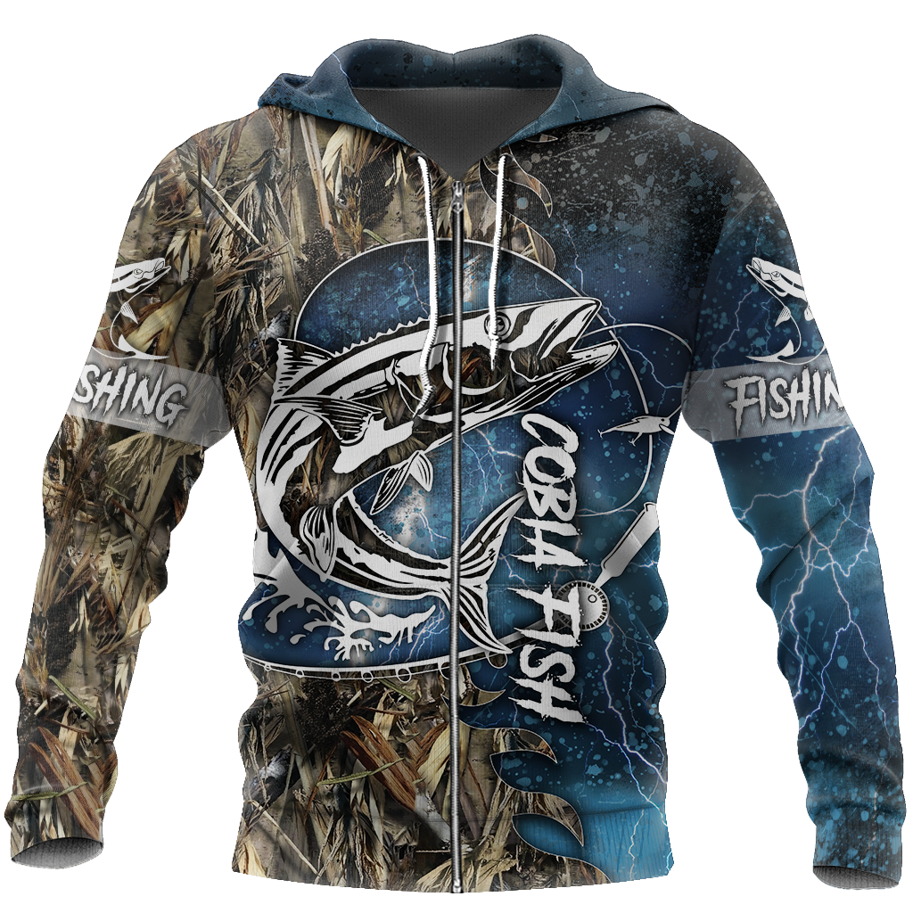Cobia Fishing camo all over printed shirts for men and women blue color TR251201 - Amaze Style™-Apparel