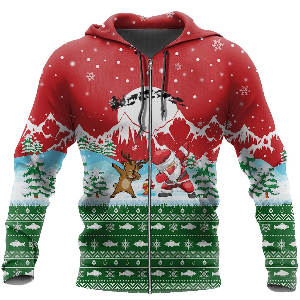 HC Christmas Santa Fishing YOLO - Greenred TR131103 - Amaze Style™-Apparel