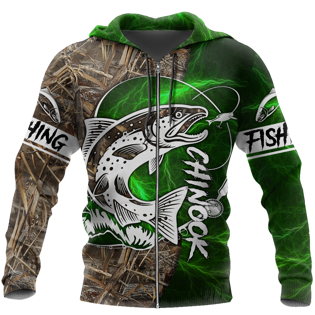 Chinook Fishing Salmon camo all over printed shirts for men and women green color TR040102 - Amaze Style™-Apparel