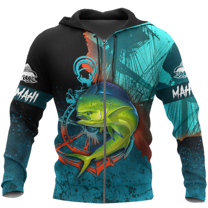 Mahi mahi Fishing on the helm 3D all over printing shirts for men and women TR2404204 - Amaze Style™-Apparel