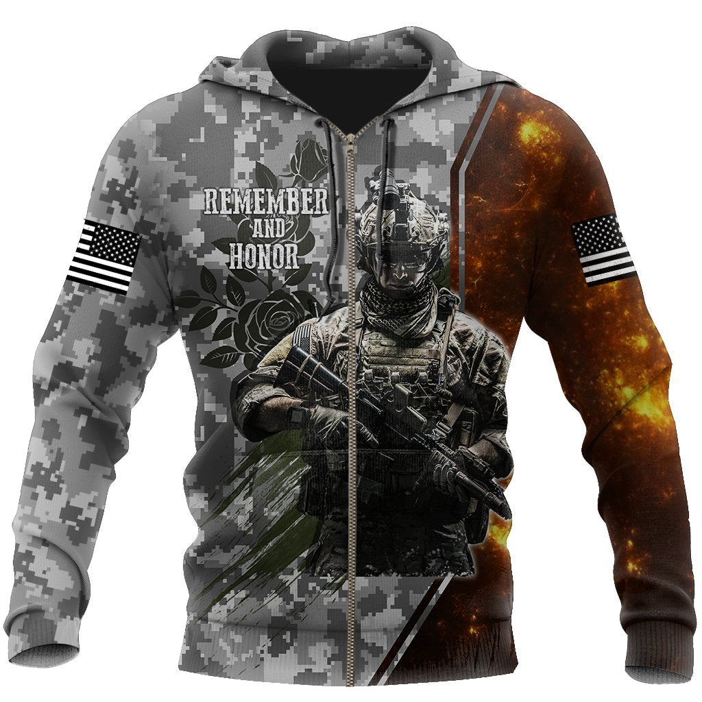 Memorial day Remember and honor the heroes 3D over printed shirts grey TR220403 - Amaze Style™-Apparel
