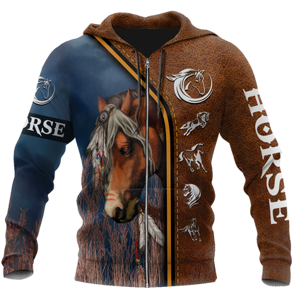 Love Horse 3D All Over Printed Shirts TR0705203-Apparel-MP-Zipped Hoodie-S-Vibe Cosy™