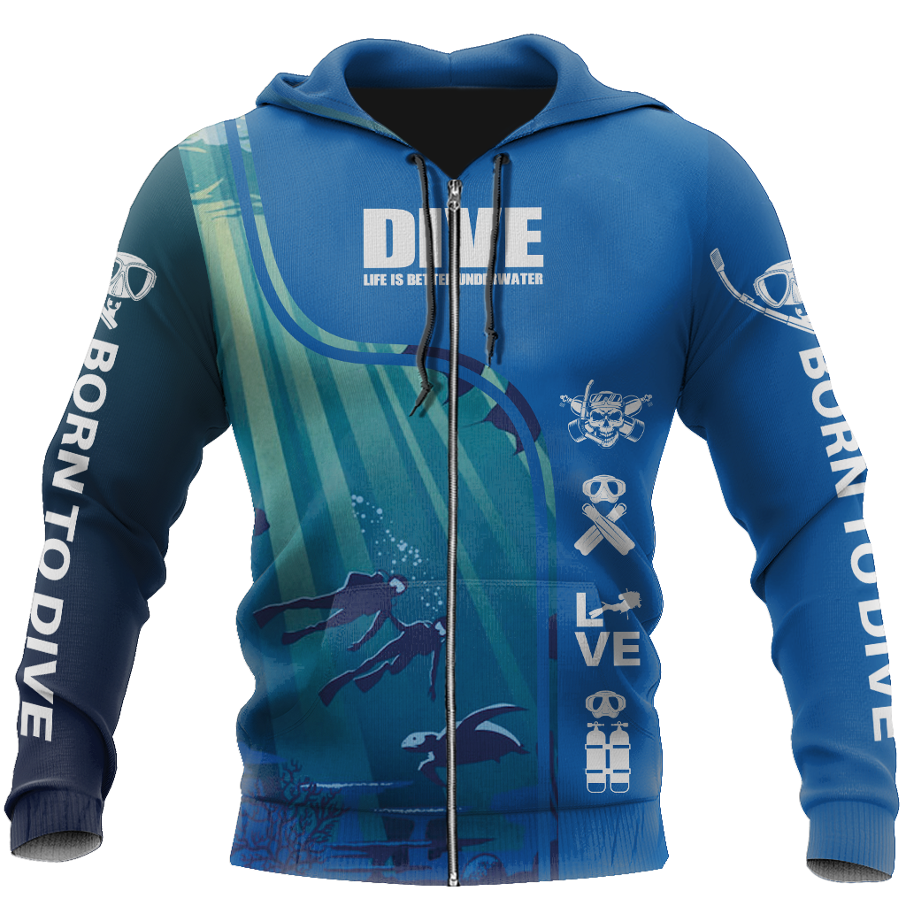 Scuba Diving 3D All Over Printed - Amaze Style™-ALL OVER PRINT HOODIES