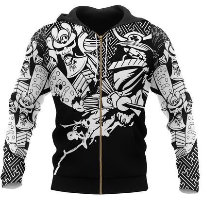 Japan Hoodie - Fighting Samurai - Amaze Style™-Apparel