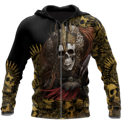 Unique Unisex All Over Printed King Skull Shirts MEI