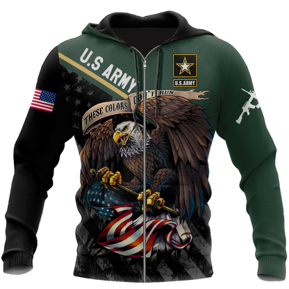 US Veteran Army Green 3D All Over Printed Shirts For Men And Women Proud Military