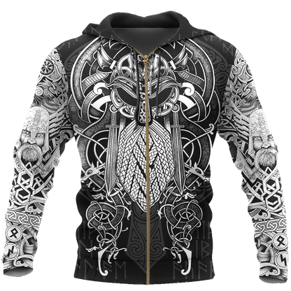 3D All Over Printed Viking Odin Hoodie - Amaze Style™-Apparel