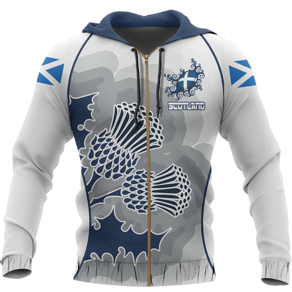 Scottish Thistle Pullover Hoodie Rugby Style NNK 1525 - Amaze Style™-Apparel