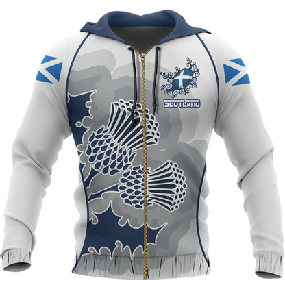 Scottish Thistle Pullover Hoodie Rugby Style NNK 1525 - Amaze Style™-Apparel