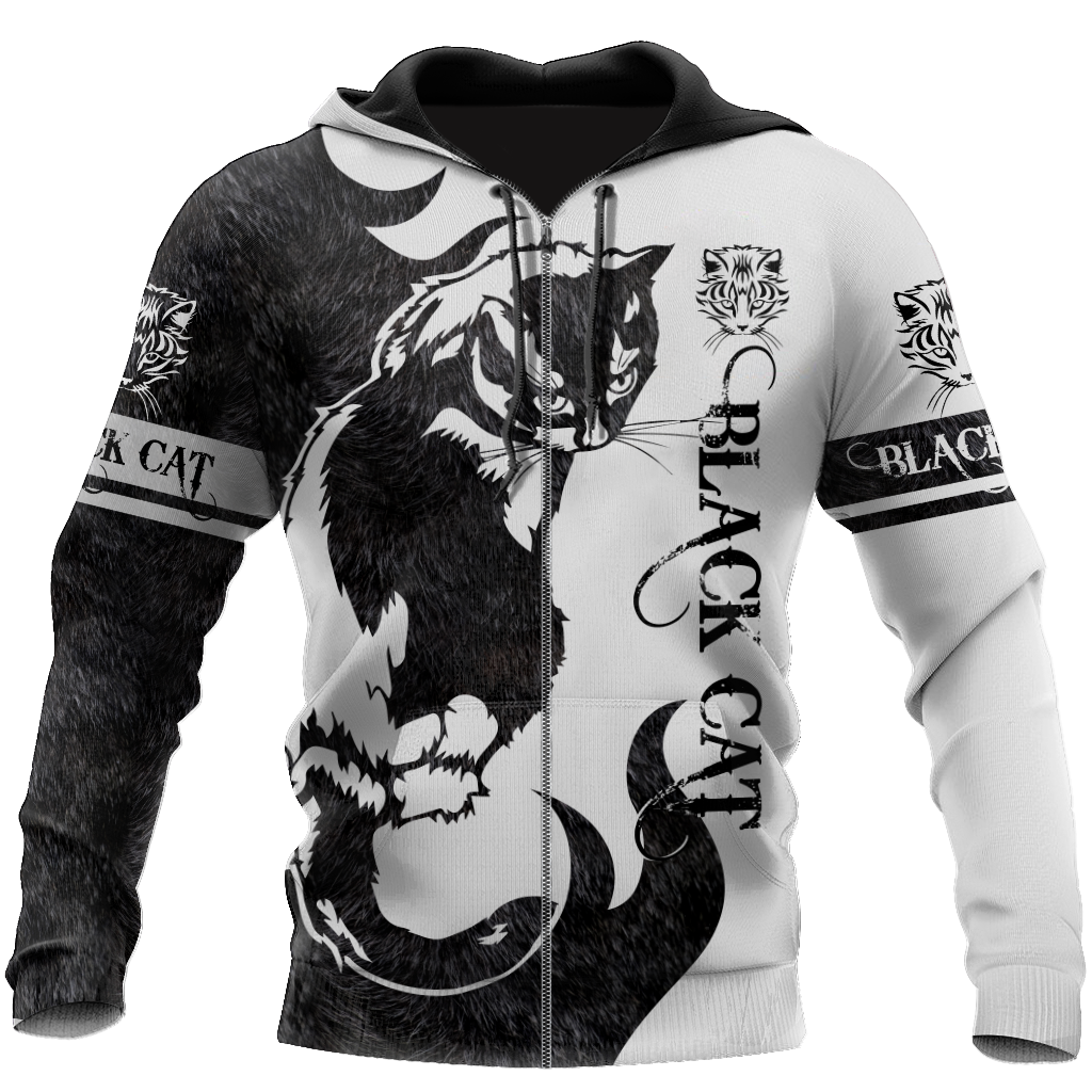 Love Black Cat Tattoo 3D all over shirts for men and women