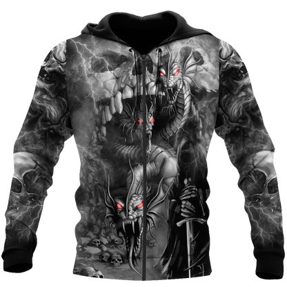 Premium All Over Printed Dragon Skull Shirts MEI