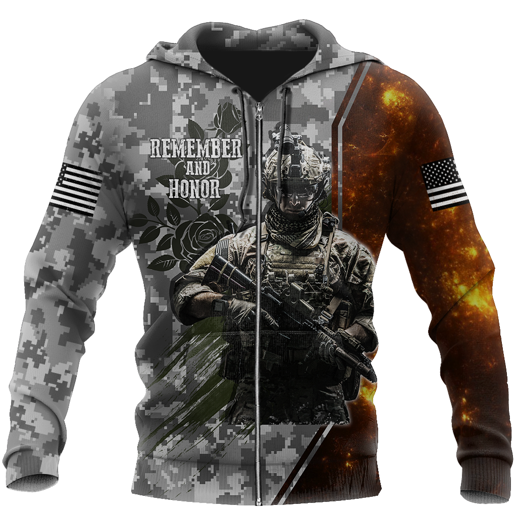 Memorial day Remember and honor the heroes 3D over printed shirts grey TR140402A - Amaze Style™-Apparel