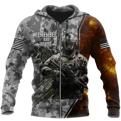 Memorial day Remember and honor the heroes 3D over printed shirts grey TR140402A - Amaze Style™-Apparel