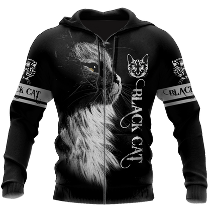 Love Black Cat Tattoo black 3D all over shirts for men and women