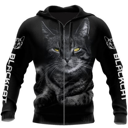 Black cat cover 3D printed shirts for men and women