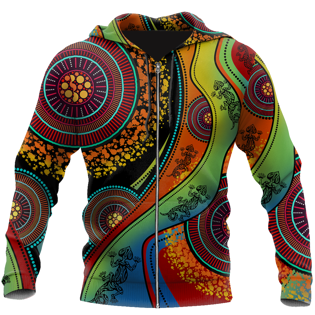 Aboriginal Australia Indigenous Lizard Painting Art shirts for men and women