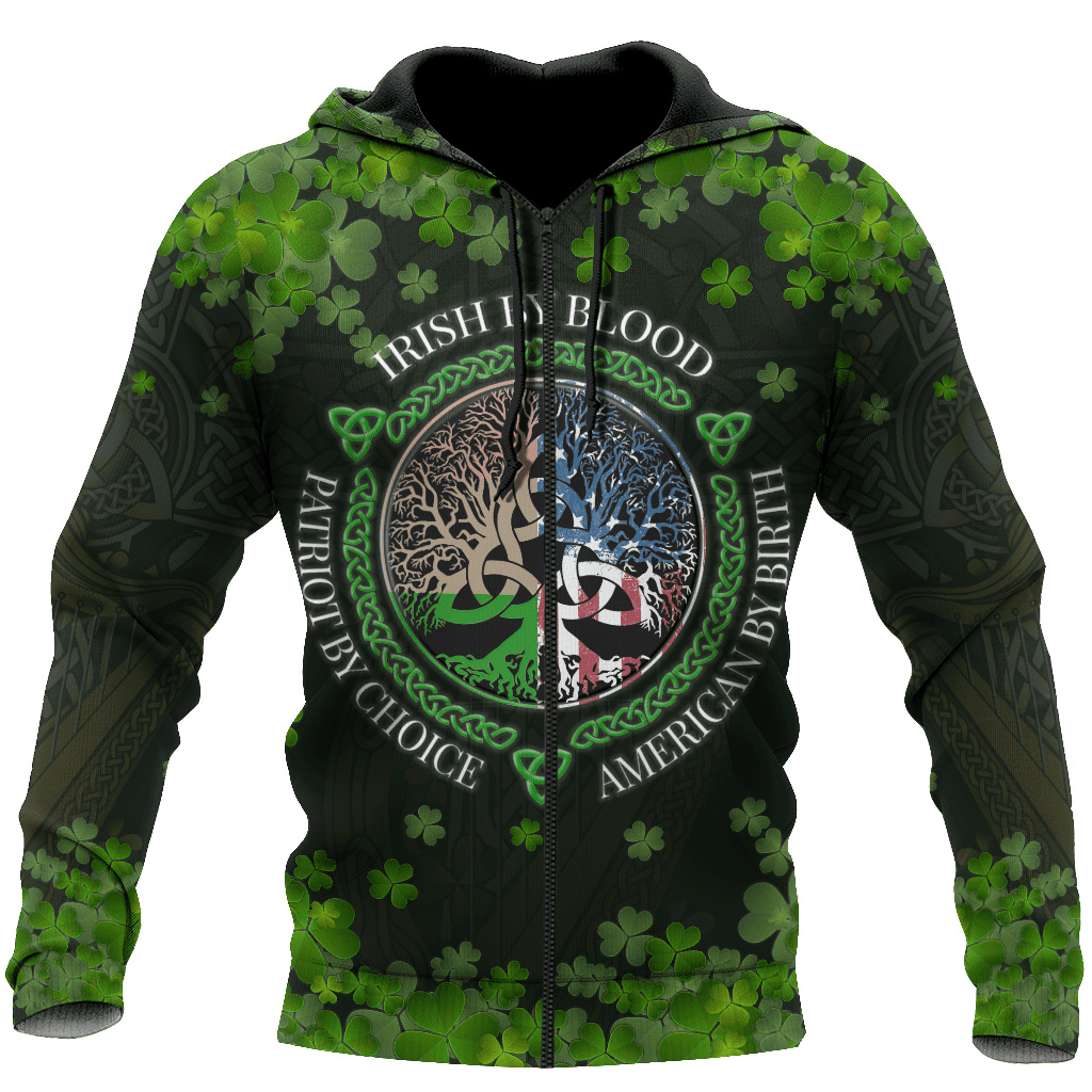 Irish 3D All Over Printed Unisex Shirts Saint Patrick's Day Irish By Blood