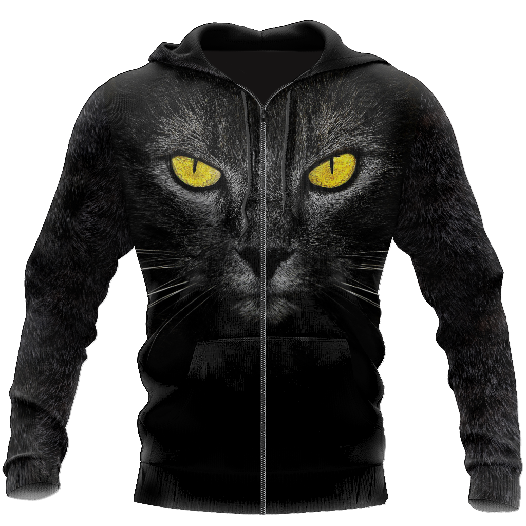 Love Black Cat cover face hair 3D all over shirts