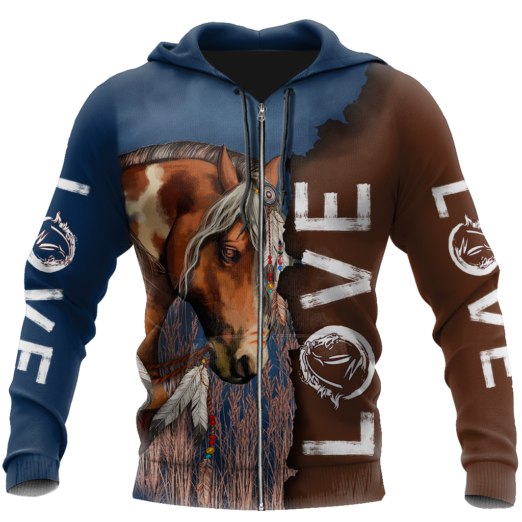 Love Horse 3D All Over Printed Shirt Hoodie For Men And Women TR2204201 - Amaze Style™-Apparel