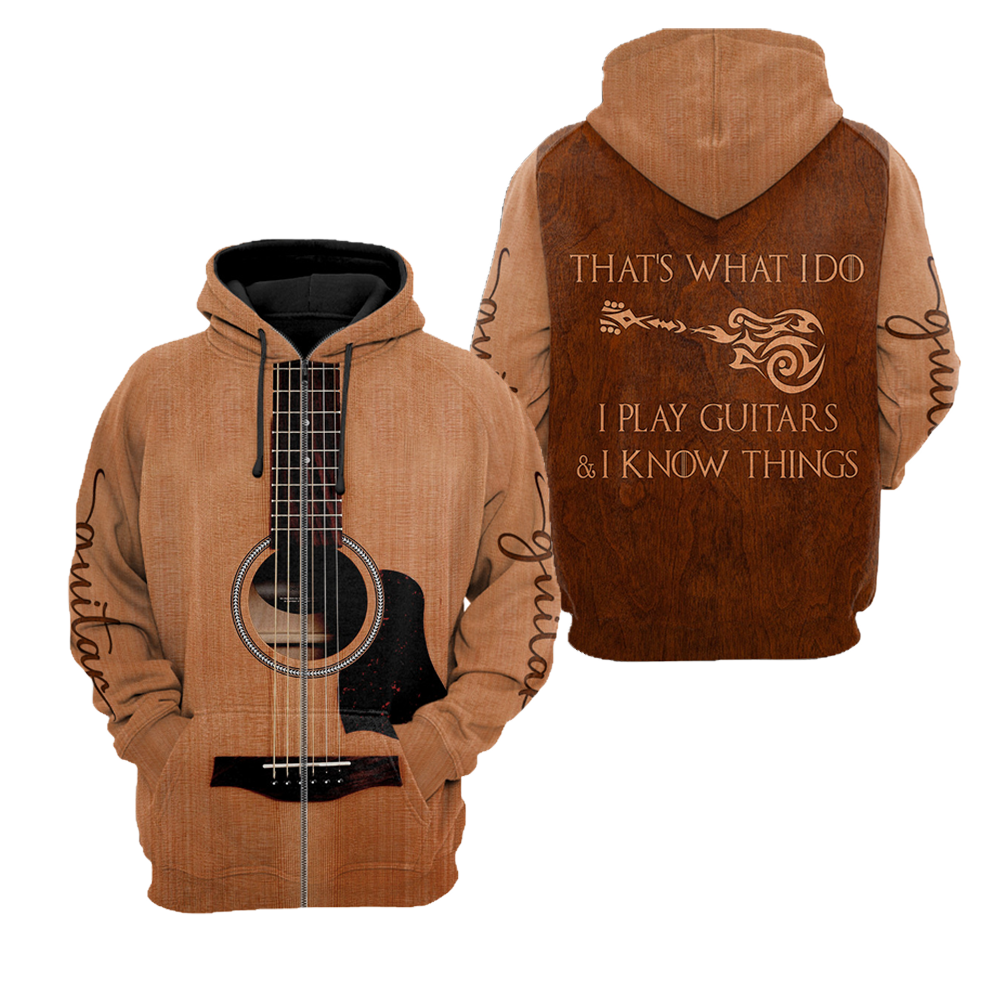 Guitar 3D That's What I do I Play Guitars And I Know Things All Over Printed Shirts For Men And Women TR09012104