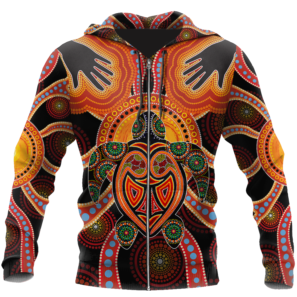 Aboriginal Turtle Touch the Sun Bedding Set, Australia Indigenous Painting Art shirts for men and women