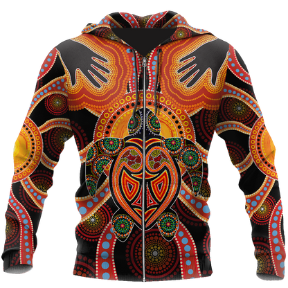 Aboriginal Turtle Touch the Sun Bedding Set, Australia Indigenous Painting Art shirts for men and women