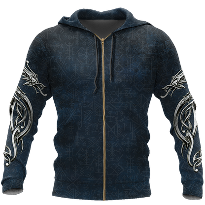 VIKING DRAGON ALL OVER PRINT HOODIE - Amaze Style™-Apparel